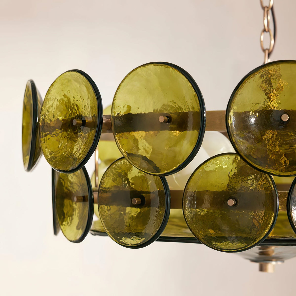 Solaris Amber Glass Disc Chandelier