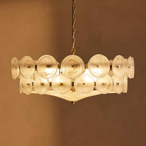Solaris Amber Glass Disc Chandelier