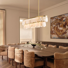 Solene Alabaster Linear Chandelier 45"
