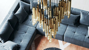 Galaxy Symphony Orchestra Meteor Shower Crystal Spiral Chandelier