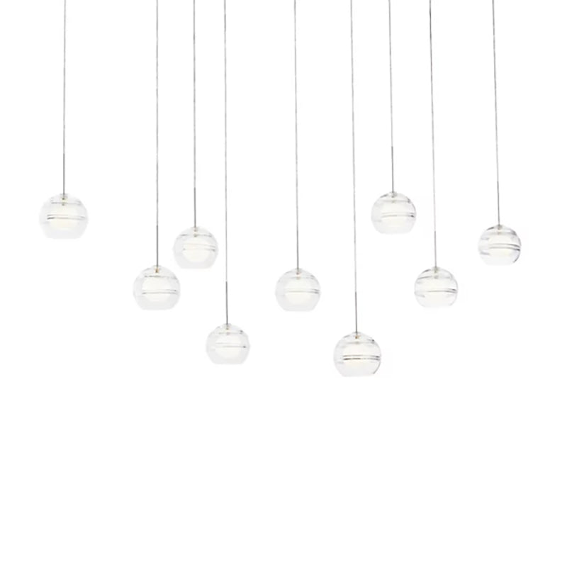 Nathan Modern Art Glass Ball Pendant Chandelier