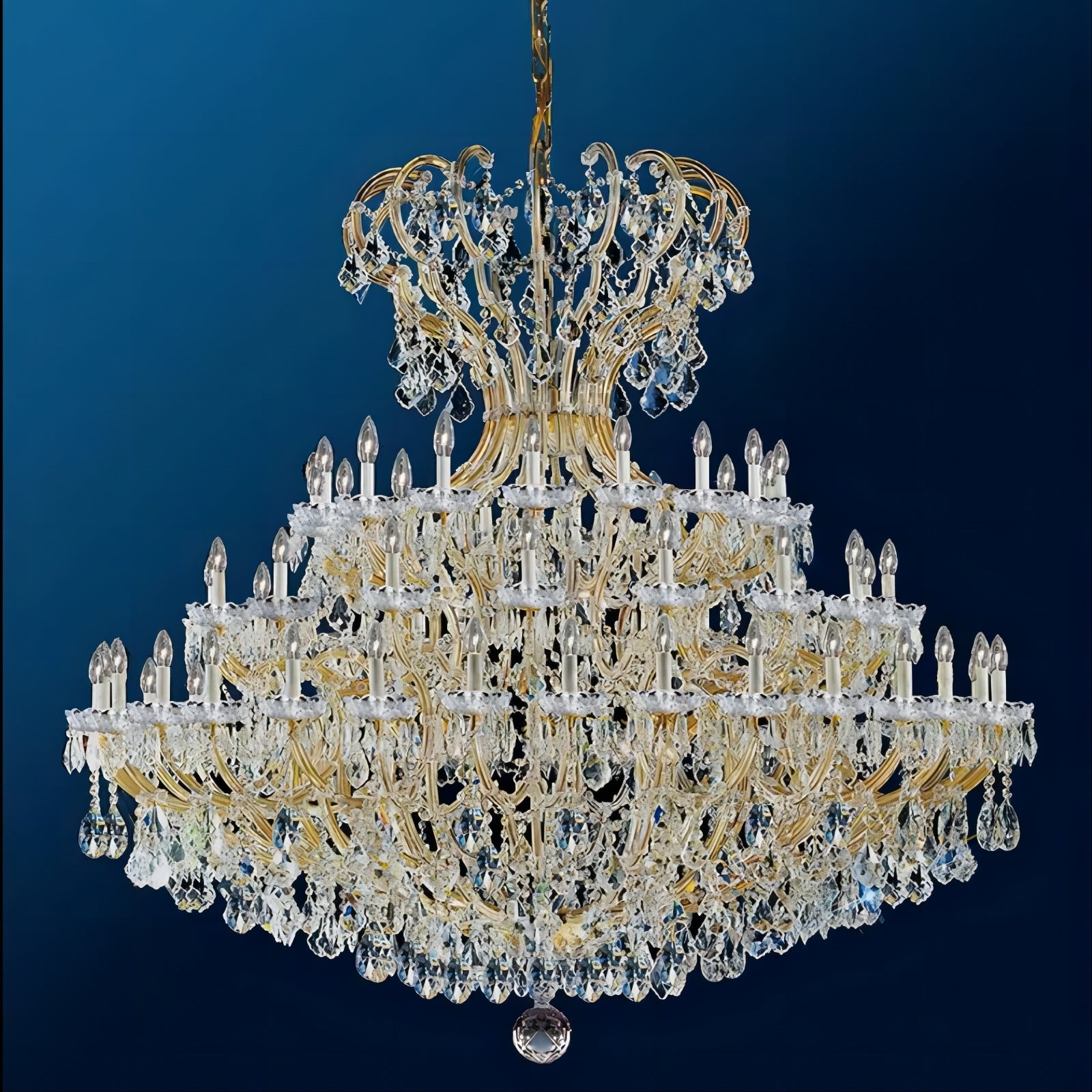 Traditional 84 Inch Extra Large Crystal Chandelier Classical 72 Lights Maria Theresa Chandelier For Wedding Hall