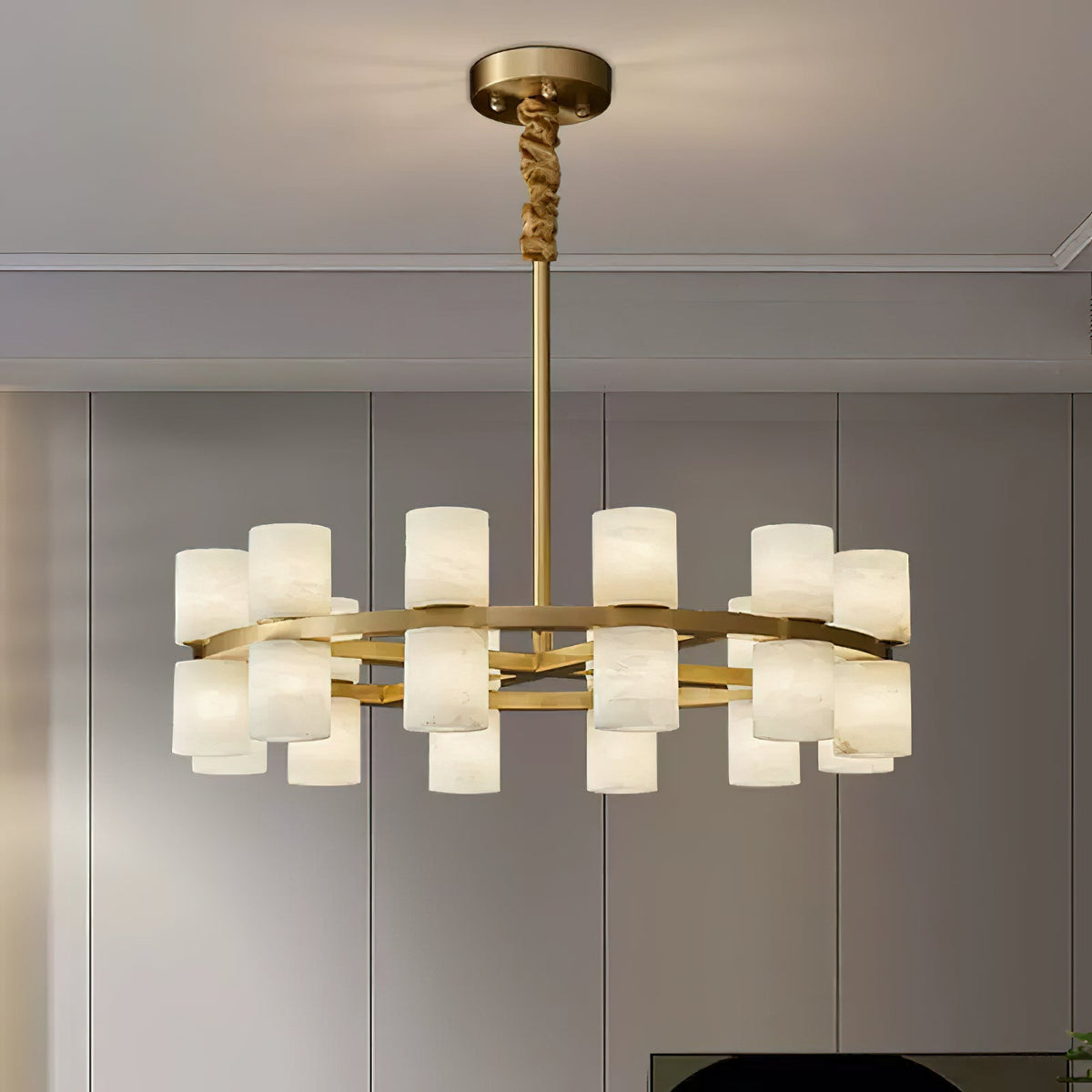 Lysandra Modern Alabaster Round Chandelier