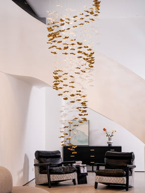 Galaxy Tidal Art Glass Crystal Spiral Chandelier