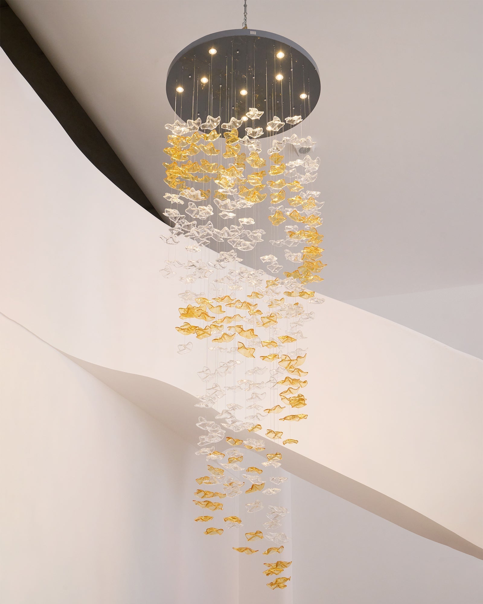Galaxy Tidal Art Glass Crystal Spiral Chandelier