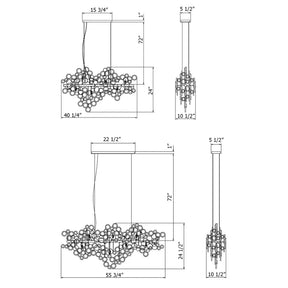 Trento Clustered Glass Linear Chandelier