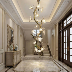 Crissy Branch Brass Bird Branch Staircase Chandelier