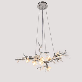 Selenite Crystal Blossom Branching Tree Chandelier