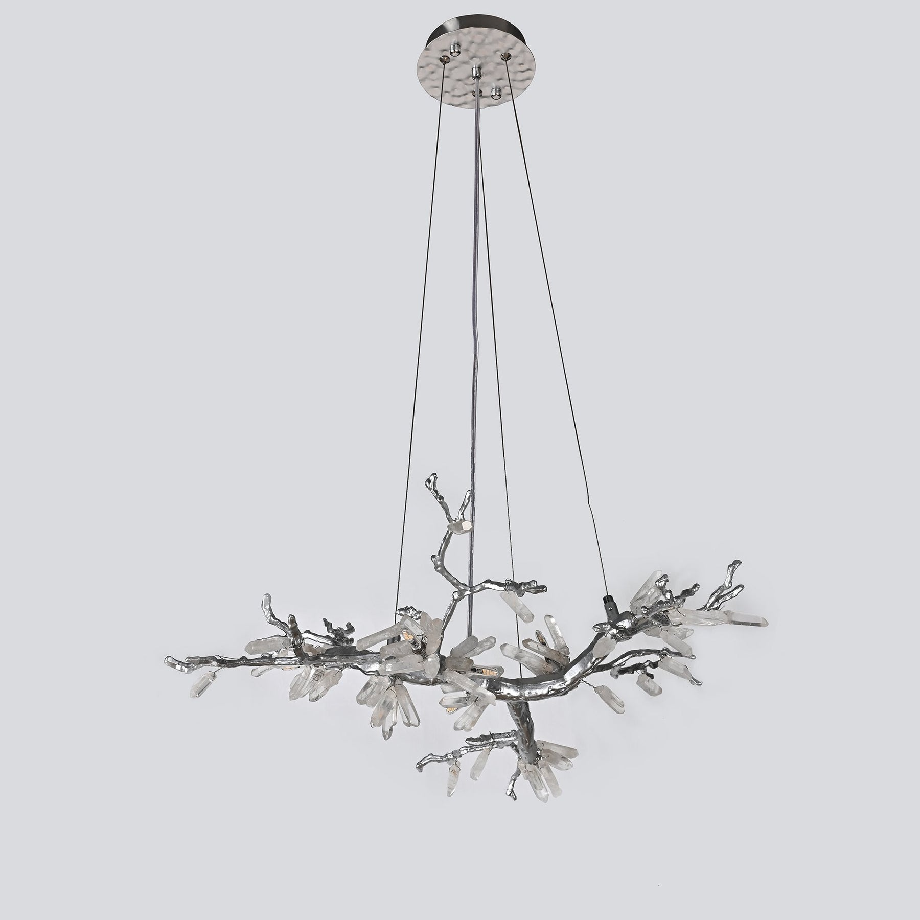 Selenite Crystal Blossom Branching Tree Chandelier