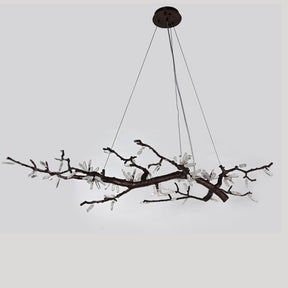 Selenite Crystal Blossom Branching Tree Chandelier