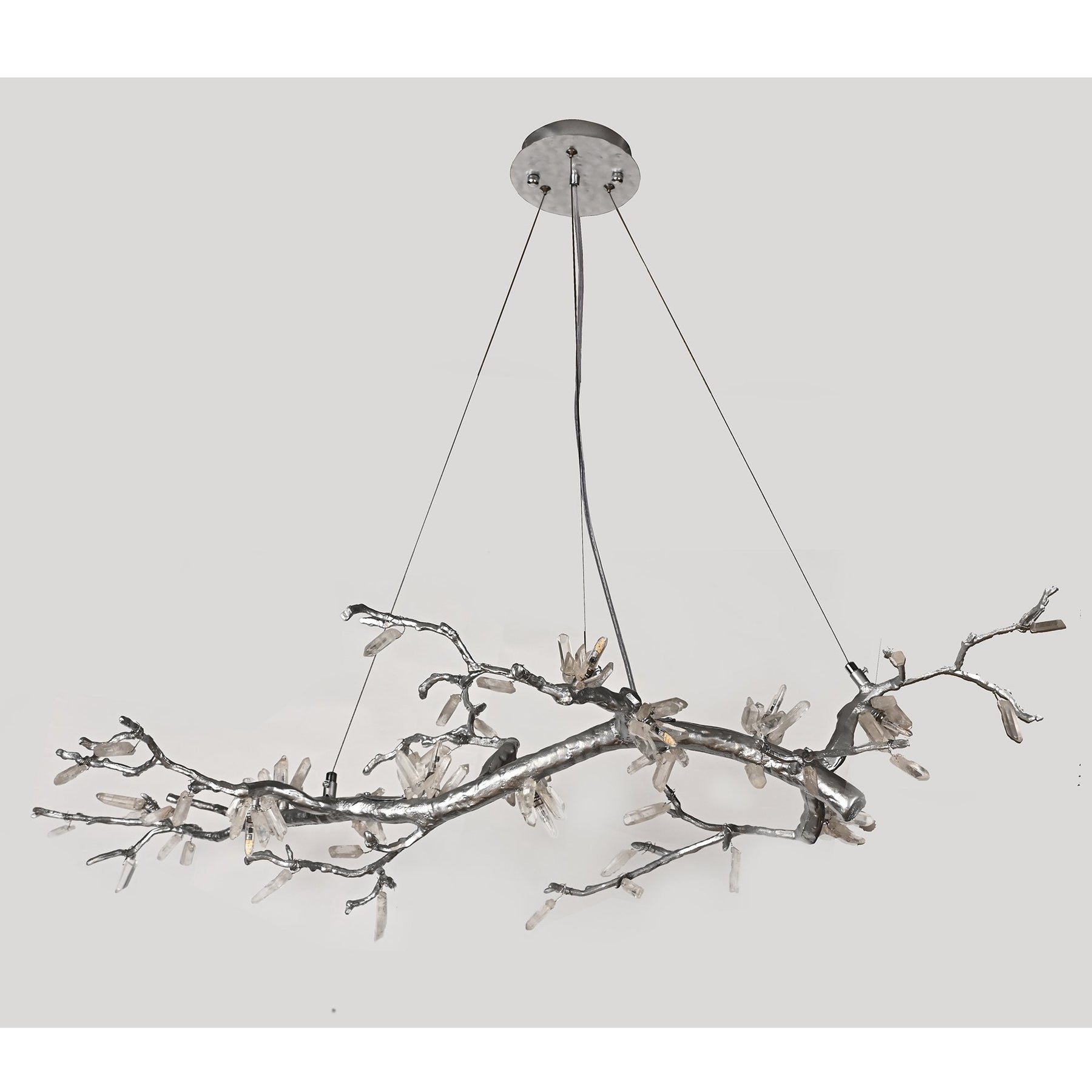 Selenite Crystal Blossom Branching Tree Chandelier