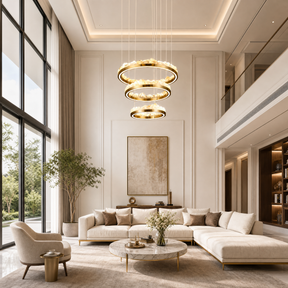 Vast Realm Modern Sculptural Ring Chandelier