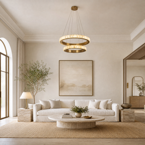 Votelle Alabaster Double Ring Chandelier