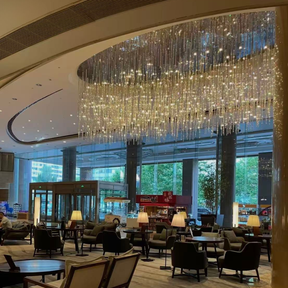 Luxury Grand Waterfall Cascading Strand Glass Chandelier