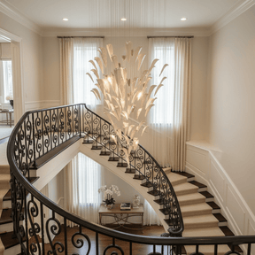 Galaxy White Feather Art Deco Chandelier