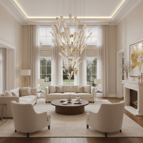 Galaxy White Feather Art Deco Chandelier