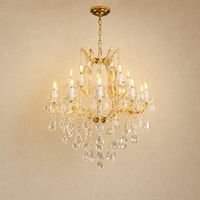 Maria Theresa Gold Chandelier in brushed / gold-plated
