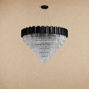 Crystal Round Chandelier in a dining room