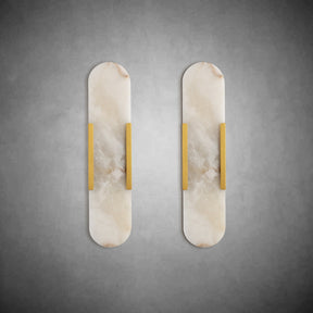 Wall Sconces Set of 2, Alabaster Wall Light, 19.7'' Indoor Vanity Light Fixtures for Bathroom
