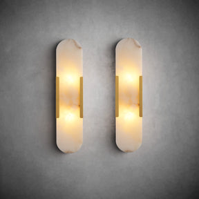 Wall Sconces Set of 2, Alabaster Wall Light, 19.7'' Indoor Vanity Light Fixtures for Bathroom