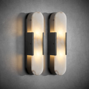 Wall Sconces Set of 2, Alabaster Wall Light, 19.7'' Indoor Vanity Light Fixtures for Bathroom