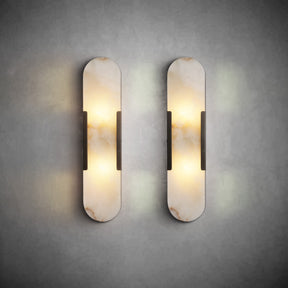 Wall Sconces Set of 2, Alabaster Wall Light, 19.7'' Indoor Vanity Light Fixtures for Bathroom