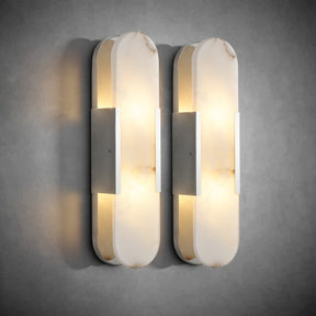 Wall Sconces Set of 2, Alabaster Wall Light, 19.7'' Indoor Vanity Light Fixtures for Bathroom