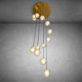 14-Light Gold Crystal Staircase Chandelier