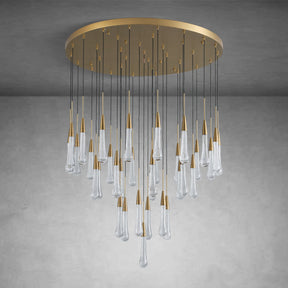 Cascade Glass Raindrop Chandelier - Luxury Grand Foyer & Staircase Lighting