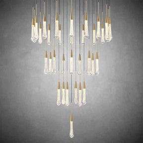 Cascade Glass Raindrop Chandelier - Luxury Grand Foyer & Staircase Lighting