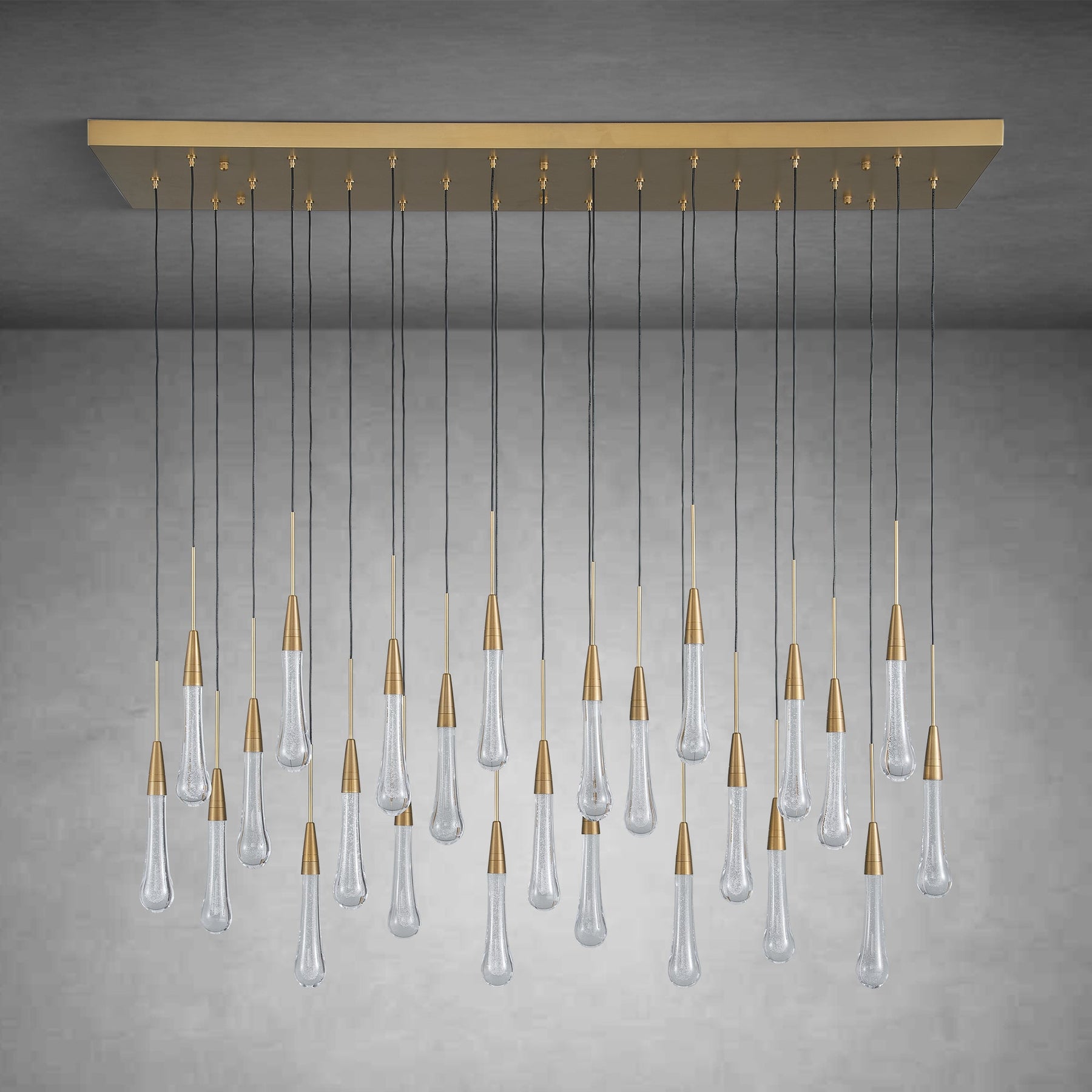 Cascade Glass Raindrop Chandelier - Luxury Grand Foyer & Staircase Lighting