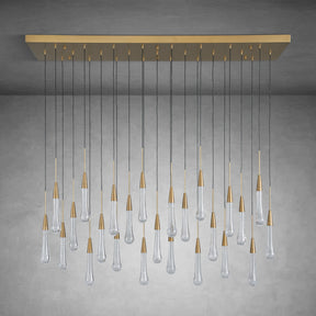 Cascade Glass Raindrop Chandelier - Luxury Grand Foyer & Staircase Lighting