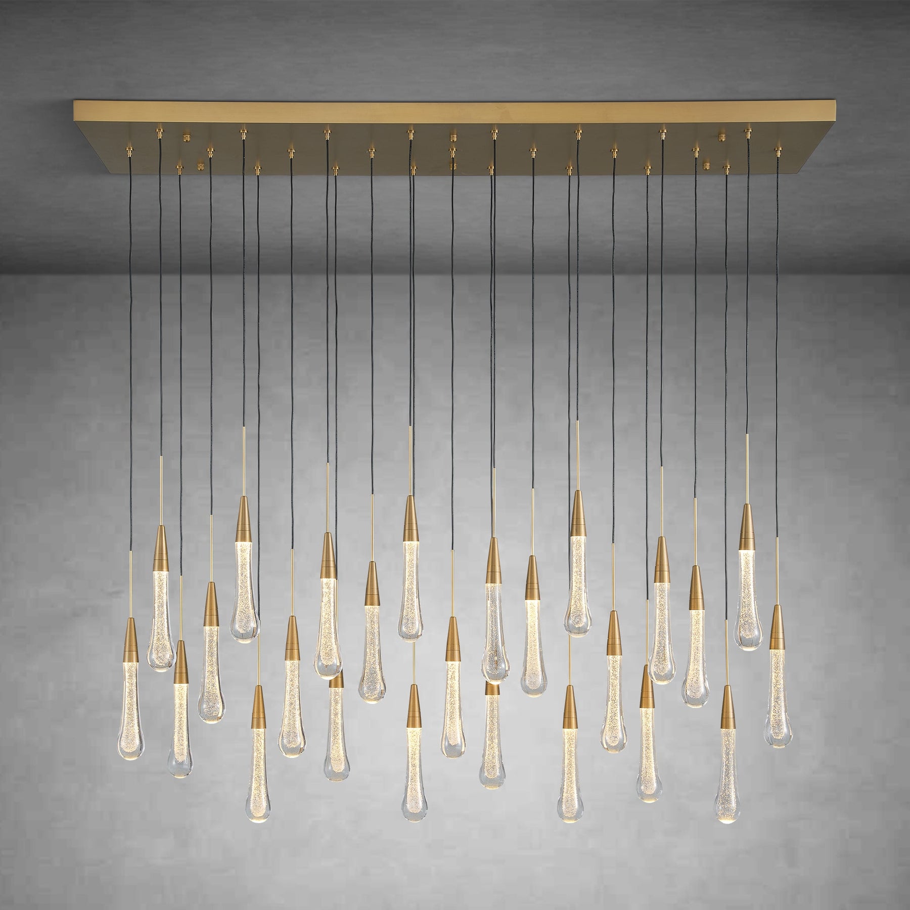 Cascade Glass Raindrop Chandelier - Luxury Grand Foyer & Staircase Lighting