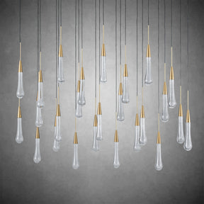 Cascade Glass Raindrop Chandelier - Luxury Grand Foyer & Staircase Lighting