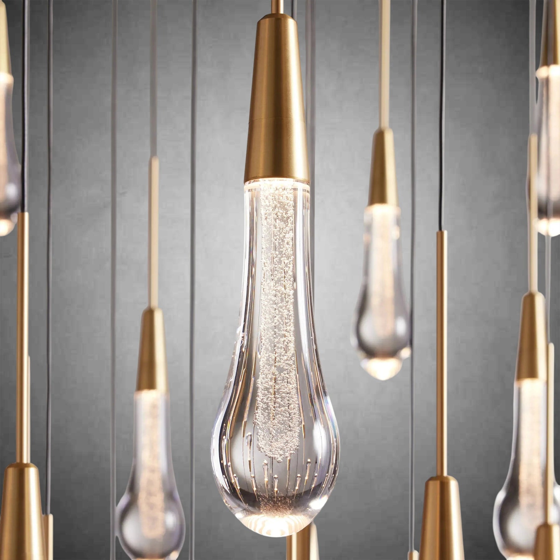 Cascade Glass Raindrop Chandelier - Luxury Grand Foyer & Staircase Lighting