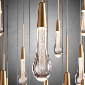 Cascade Glass Raindrop Chandelier - Luxury Grand Foyer & Staircase Lighting