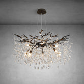 Luxury K9 Crystal Chandelier - Black Branch Hanging Light for Dining & Living Room