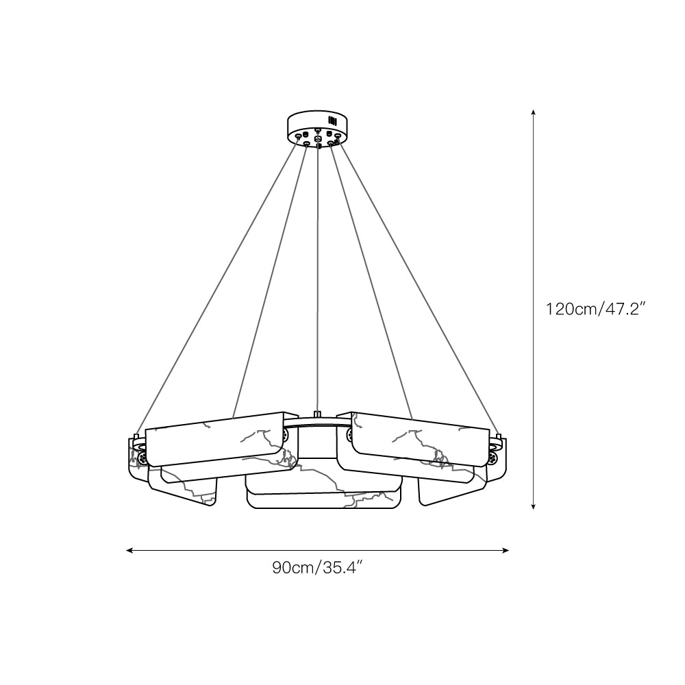 Delphine Round Alabaster Living Room Chandelier