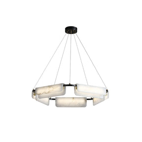 Delphine Round Alabaster Living Room Chandelier