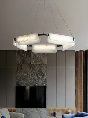 Delphine Round Alabaster Living Room Chandelier