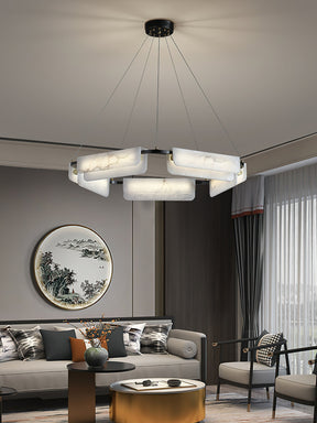 Delphine Round Alabaster Living Room Chandelier