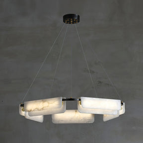 Delphine Round Alabaster Living Room Chandelier