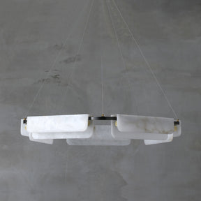 Delphine Round Alabaster Living Room Chandelier