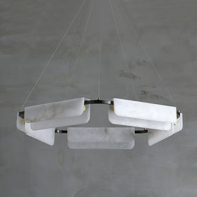 Delphine Round Alabaster Living Room Chandelier