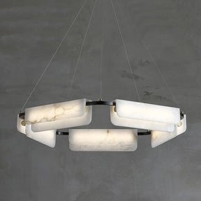 Delphine Round Alabaster Living Room Chandelier