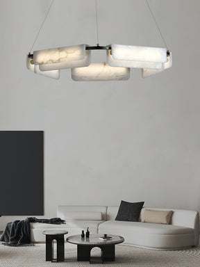 Delphine Round Alabaster Living Room Chandelier