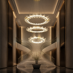 Foyer Large Chandelier in a two-story foyer