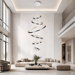 Yiosi Bryant Cascading Crystal Ring Chandelier