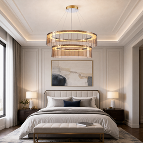 Yiosi Double-Tier Glass Chandelier 39"