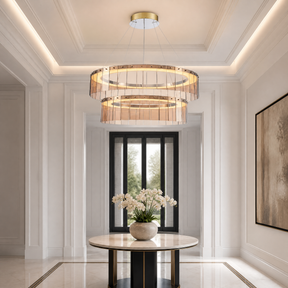 Yiosi Double-Tier Glass Chandelier 39"